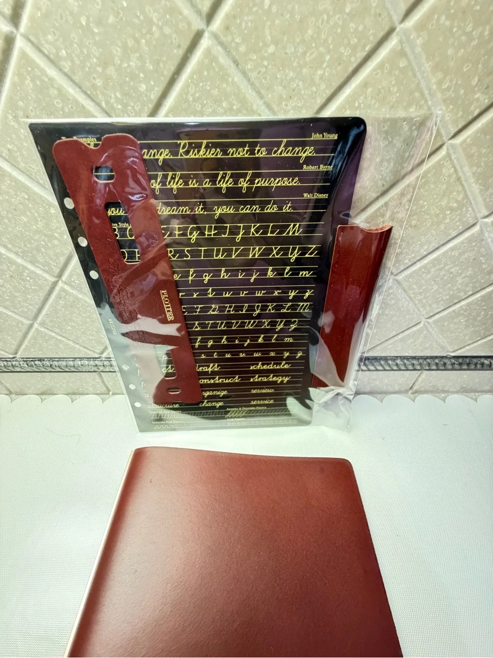 Plotter A5 Liscio Leather 6-ring Binder